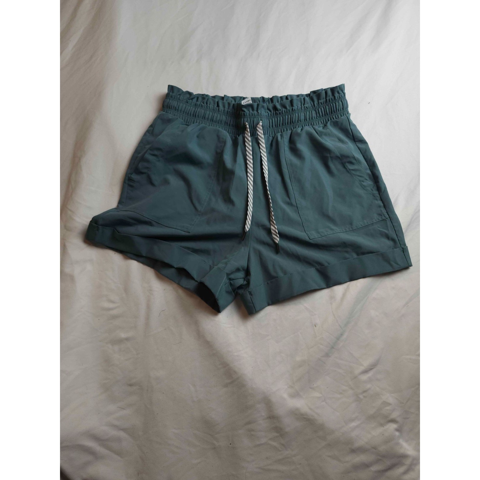 Velocity Journey Shorts Womens M Blue Gray Gorpcore Athletic Hiking Paperbag